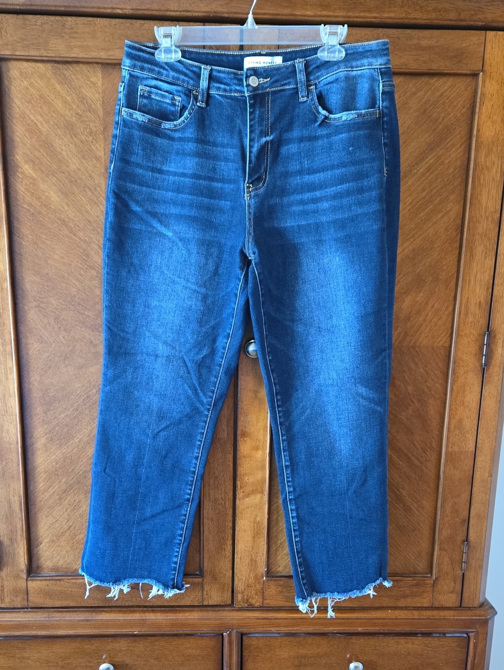 Flying Monkey Indigo Cropped Fray-Hem Jeans